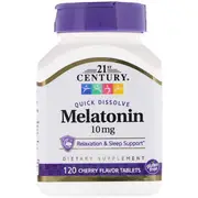 21st Century Melatonin Cherry Flavor 10mg 120 Tablets