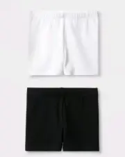 2 pack Cat & Jack girls shorts kids Toddler 4T black/White cotton stretch Tumble