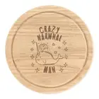 Crazy Narwhal Man Stars Round Chopping Cheese Board Unicorn Funny Animal