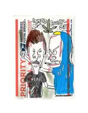 Beavis and Butthead Cartoon Street Art Graffiti Sticker Drawing Priority Mail 1p