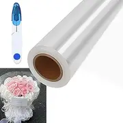 XUTONG Clear Cellophane Wrap Rolls, 40cm X 30m Florist Cellophane Wrap Roll,Food Grade Specifications, Thicken Cellophane Roll, Clear Cellophane Bags Large, Clear Wrapping Paper for Flower Gift Baskets Wrap