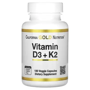 [iHerb] California Gold Nutrition 維生素 D3 + K2，180 粒素食膠囊