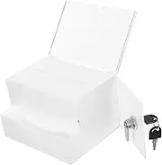TOBBOMEY Large Lockable Acrylic Donation Box for Fundraising Contest Voting Business Cards Collection Stylish Display for Charity Events Raffles and Corporate Meetings