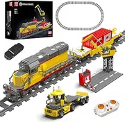 Mould King 12027 EMD SD40-2 Diesel Locomotive Train Model, 1170 Pieces Rail Train with Motor, Remote Controlled Building Block Kit for Kids/Adult Collections Enthusiasts