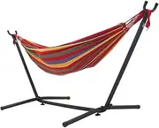 MT ASPIR Outdoor Hammock with Waterproof Stand, for 2 Person Portable Lightweight Hanging Hammocks Swing Beds for Camping, Beach, Backyard, Travel, Support up to 200kg Red