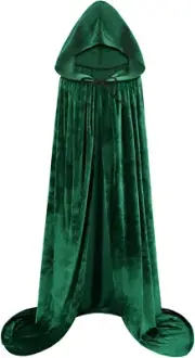 Hooded Cloak Velvet Cape with Hood Halloween Capes Women Witch Costume Vampir...