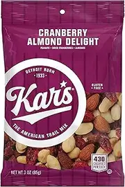 Kar's Nuts Cranberry Almond Delight Trail Mix Snacks - Bulk Pack of 3 oz Individual Single Serve Bags (Pack of 42)