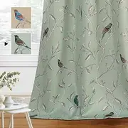 Smarcute Blackout Curtains for Bedroom Thermal Insulated Birds Rustic Printed Curtain Drapes for Living Room Energy Efficient Room Darkening Curtain Pair, 2 Piece, Each W132cm x D213cm