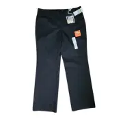 Dockers Pants Womens Size 14M Solid All Black Metro Trouser Pockets Comfort New