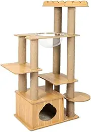 PaWz 130cm Cat Tree – Cats Tower, Scratching Post, Scratcher, Wood, Condo, Toys, Modern House, Climbing