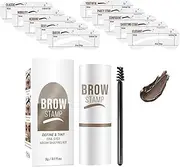 Joyeee Eyebrow Stencils, Eye Brow Stencil Kits Eyebrow Stamp Perfect Eyebrow Waterproof & Long-lasting, Brow Stamp Eyebrow Stencil Kit for Women With 10PCS Eyebrow Shaping Kit - Medium Brown