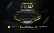Nitecore NU43 Lightest 18650 Compact Rechargeable Camping Headlamp
