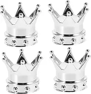 BESTYASH 4pcs Tire Valve Caps: Replacement Universal Stem Covers - Crown Shape Valve Stem Caps for Cars and Trucks - Automotive Exterior Accessories