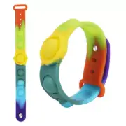 Push Pop Bracelet Bubble Pop Fidget Toy Sensory Wrist Band Rainbow 6 Button