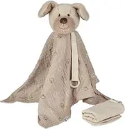 Sterntaler Cuddly Blanket Träumli Dog Lucky - Baby Cuddly Blanket with Dummy Strap - Baby and Children Cuddly Blanket with Rattle for Cuddling and Gripping, Made of Muslin, Sand
