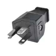 Male Extension Cord End Black Shell Grounding Plug