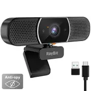 3 in 1 Webcam - 2K HD USB C Webcam with Microphone and Speaker, Stereo Sound &