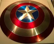 United Decor Captain America Shield - Handmade Replica First Avenger Shield Metal Prop Shield, Red & Silver, 22'' Inch