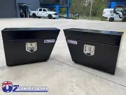 PAIR Under Tray Black Steel Angled Right / Left Hand Side Tool Box 650x420x220