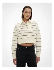[Witchery] Jersey Polo Top in Navy Stripe