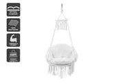 Komodo Fringed Macrame Hammock Chair (White)