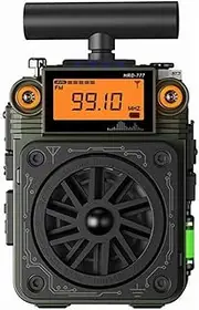 Am Fm Shortwave Radio with Bluetooth and NOAA Alert, Small Rechargeable Radios with App Control,Alarm, T-Type Antenna, Emergency W/ 9.9 Ft Wire Antenna for Camping,1PCS