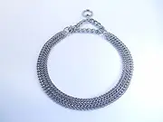 Champion-L&J Pets UK Chain Dog Collar Strong Chrome 2 & 3 Rows Slip Semi-Check Strong Half Check Dog Choker Chain Training Collar (3 Rows, 40cm (15.5in))