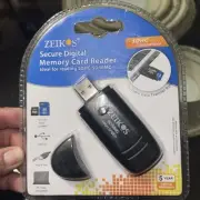 NEW Zeikos ZE-SDR5 USB 2.0 SD/SDHC/MMC Card Reader/Writer Thumb Drive Sealed NIP