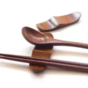 6 Pcs Solid Wood Chopsticks Spoon Holder Holders Stand Fork Rest Spoons