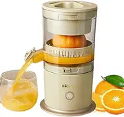 Bear Electric Citrus Juicer Rechargeable, Electric Juicers Machines with USB Charging Cable Portable Compact Juicer for Orange, Lemon, Limes, Cream Green