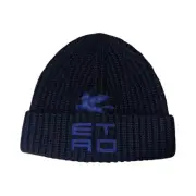 Etro Men’s/Unisex Wool Beanie Hat With Pegasus Embroidery