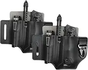 2 Pcs Leather Multitool Sheath - EDC Belt Organizer for Tools, Flashlight, Pen, and Keychain Clip, Durable and Stylish, Great for Work and Daily Use