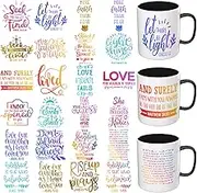 Dorsbaby 24PCS Bible Verses UV DTF Cup Wrap UV DTF Cup Wraps Suitable for Mugs, Glasses, Notebooks, Computers, Tables and Chairs, etc. for DIY Creativity, High Viscosity UV DTF Transfer Paper