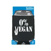 0 Percent Vegan - Novelty Funny Drinks Cooler Holders Stubby Holder