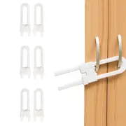 6Pcs Sliding Cabinet Lock U-Shaped Proofing Adjustable Lock for Cabinets