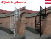 Outdoor Spiral Staircase Kit Galvanized First and Then Powder Coated White/Black