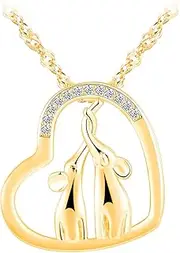MOOFUN Herz Elefanten Anhänger Kette mit Zirkon Halskette Damen Mädchen Silber 925 Niedlich Eltern-Kind Tier Kette für Frauen Mama Frau Freundin Tochter Geburtstage Valentinstag Muttertag Geschenk