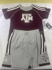 Addidas Branded Texas A&M two piece set Shirt and shorts