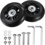 uxcell Replacement Luggage Wheels 75x24mm Suitcase Wheel Repair Kits Include 2 PU Bearing Wheels & Washers, Wrenches & Axle Screw for Trolley Bag, Inline Skate and Caster Board
