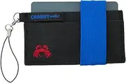 [Crabby Gear] Front Pocket Wallet - Minimalist Wallet - Elastic - Everyday Carry Cards, Cash, Phone, Keys - Securely Holds for Easy Access - Lobster Claw Keychain Included, Blue, One Size, Green