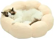 Cute Small Cat Dog Bed Washable Non-Slip Fluffy Flower Cat Bed Soft Plush Warm Winter Nest Indoor Pet Bed for Medium Small Dogs,15.7 Inch