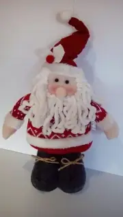 Christmas Santa Claus Plush Shelf Sitter Decoration 18” Stands Alone New a