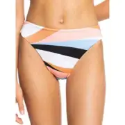 Roxy L19447 Womens White Paradiso Passport Bikini Swim Bottoms Size Large