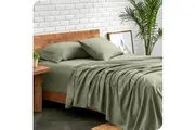 Ddecor Home | 1500TC Premium Cotton Blend King Sheet Set | Sage