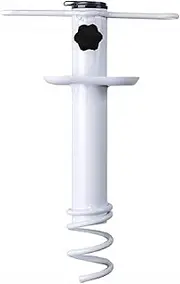 AMMSUN Beach Umbrella Sand Anchor,Heavy Duty Metal Beach Umbrella Holder-Stands-Sand Grass Auger with Carry Bag,One Size Fits Most For Strong Winds,White