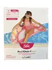 Pool Chair Float With Backrest Pink Spiral Dye Inflatable Ages 6+ Sealed Bin C