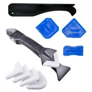 3 in 1 Silicone Caulking Tools for Kitchen - Stainless Steelhead - Grout Scraper