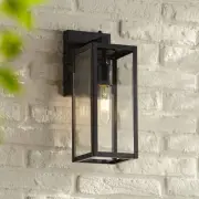 Titan Modern Outdoor Wall Light Fixture Mystic Black Dusk to Dawn 14" Exterior