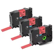 3PK TZ-451 TZe-451 Black on Red Label Tape Compatible with Brother P-Touch 1''