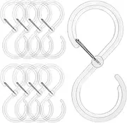 Draftor S Shaped Hooks - Heavy Duty Plastic S Hooks with Safety Buckle Design for Hanging Plants, Lights, Kitchenware, Pans, Pots, Utensils, Clothes, Towels